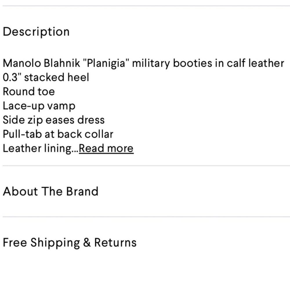 Manolo Blahnik Planigia Black Leather Combat Boots EU 37.5 Lace Up Ankle Booties - Picture 11 of 12